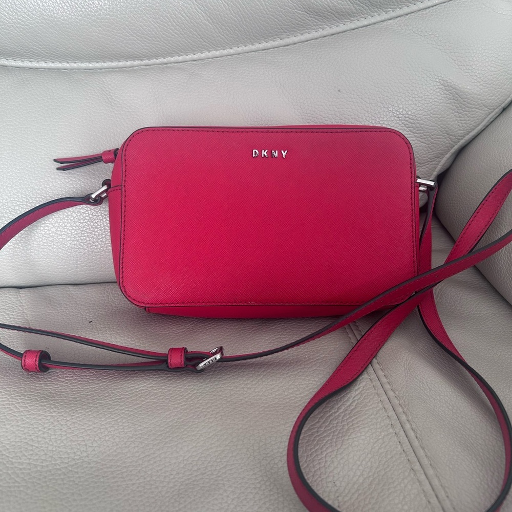 DKNY Red Crossbody Bag with Minimalist Style